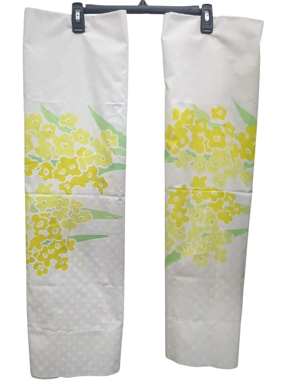 Vtg Wamsutta Ultracale Standard Pillowcase Set Yellow Floral Dot Print Cottage